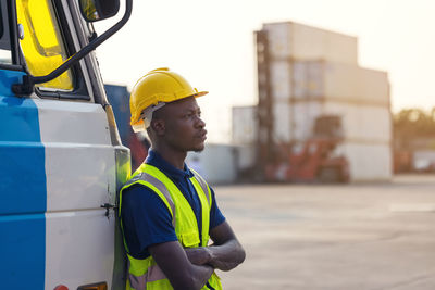 Man working at construction site