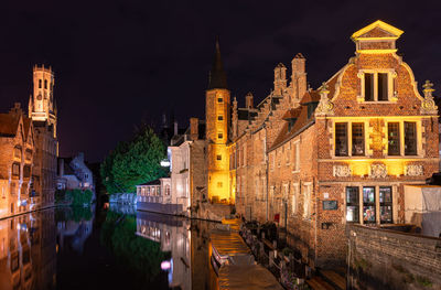 Scenic view of the historic centre of the city of bruges in flanders, belgium