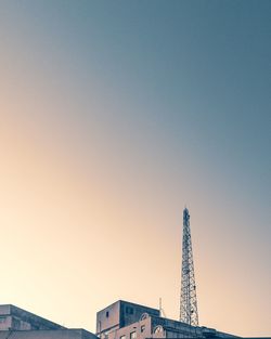 Low angle view of buildings against clear sky
