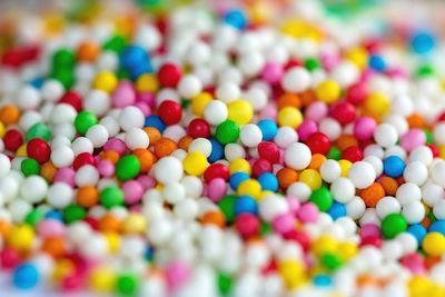 Close-up of colorful sprinkles
