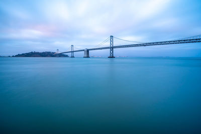 Suspension bridge over sea