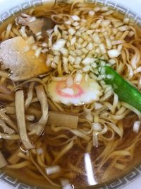Close-up of noodles served in plate
