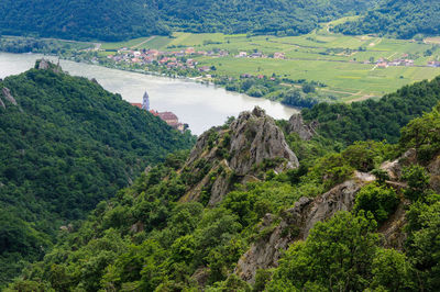 Scenic view of agricultural landscape against sky