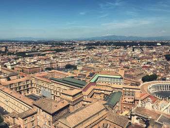 High angle view of townscape against sky