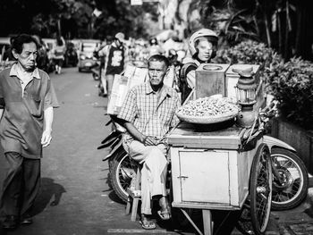 Portrait of people on street