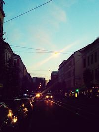 City street at sunset