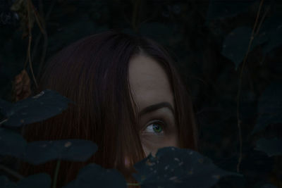 Close-up of woman looking away