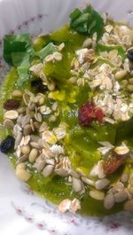 High angle view of vegetables in bowl
