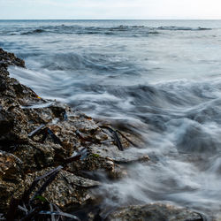 Scenic view of sea against sky long exposure