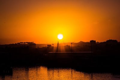 Scenic view of sunset over sea