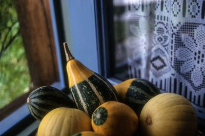 Close-up of squash vegetables at home