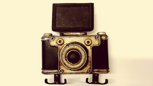 Close-up of old camera