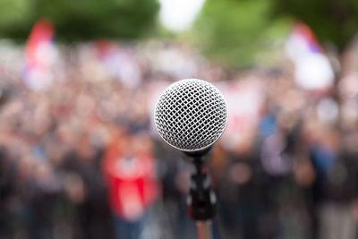 Close-up of microphone