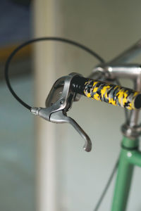 Close-up of bicycle handle