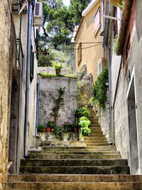 Narrow alley amidst houses