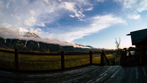 Scenic view of mountains against sky