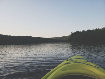 Scenic view of lake against clear sky