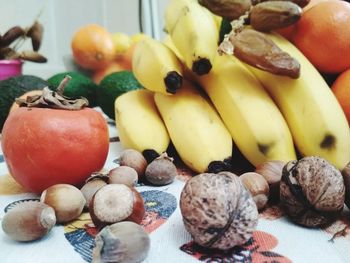 Close-up of fruits on table