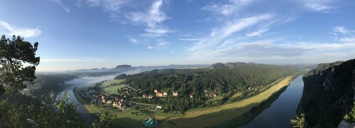 Panoramic view of landscape against sky from the basteifelsen