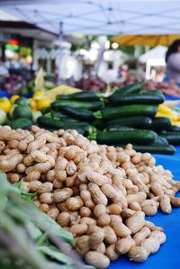 Close-up of vegetables for sale at market stall