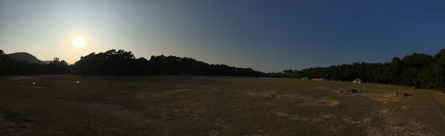 Scenic view of landscape against clear sky