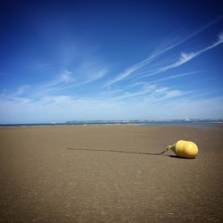 Scenic view of buoy on beach 