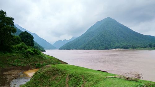 Scenic view of mountains against sky