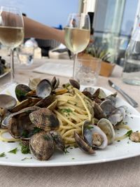 Close-up of food on table