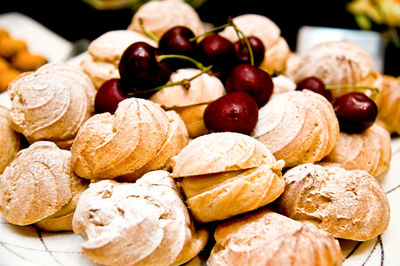 Different variety of strudels in serving plate
