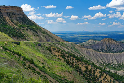 Scenic view of rocky mountains against sky