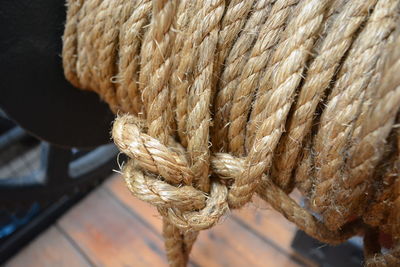 Close-up of rope tied up