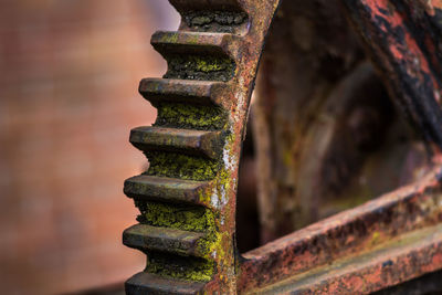 Close-up of rusty machine part