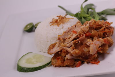 Close-up of meal served in plate