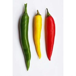 Close-up of bell peppers on white background