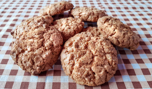 Close-up of cookies on table