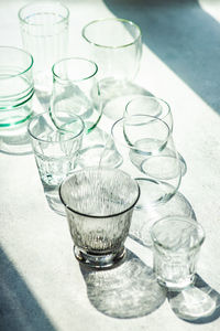 Drink glasses on table