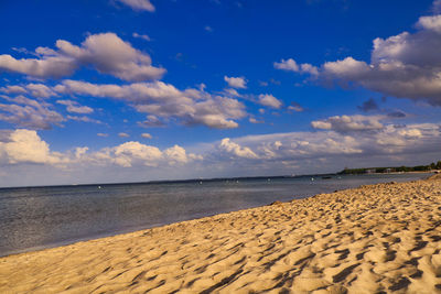 Scenic view of beach against sky