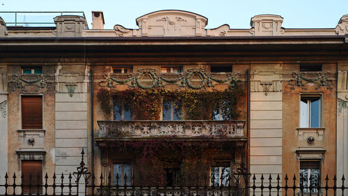 Low angle view of old building against sky