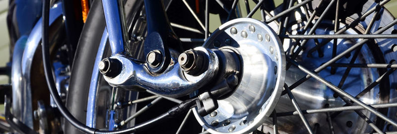 Detail shot of bicycle wheel