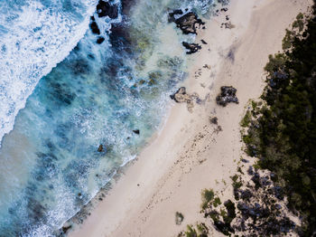 High angle view of beach