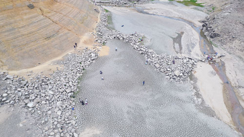 High angle view of beach