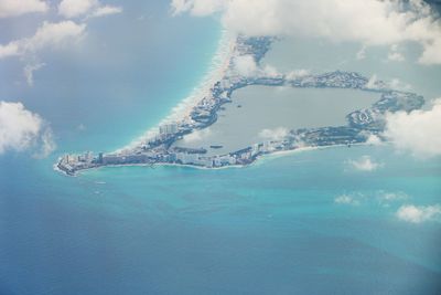 Aerial view of sea against sky