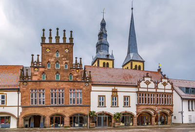 Low angle view of buildings against sky