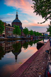 Reflection of building in canal