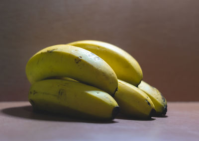 Close-up of bananas on table