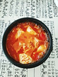 Close-up of food on table