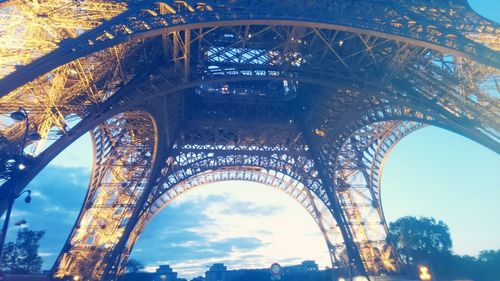 Low angle view of eiffel tower