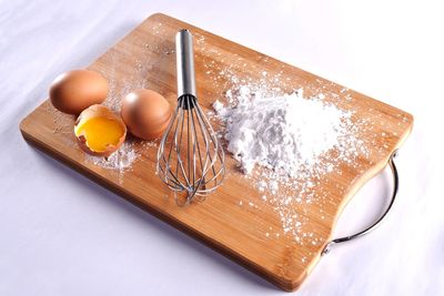 High angle view of ice cream on table
