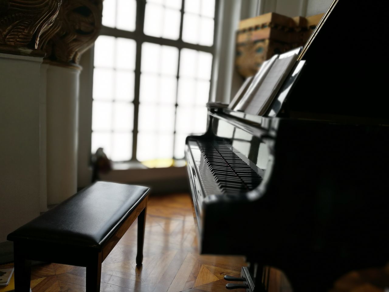 indoors, chair, empty, focus on foreground, no people