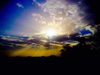 Scenic view of silhouette landscape against sky during sunset